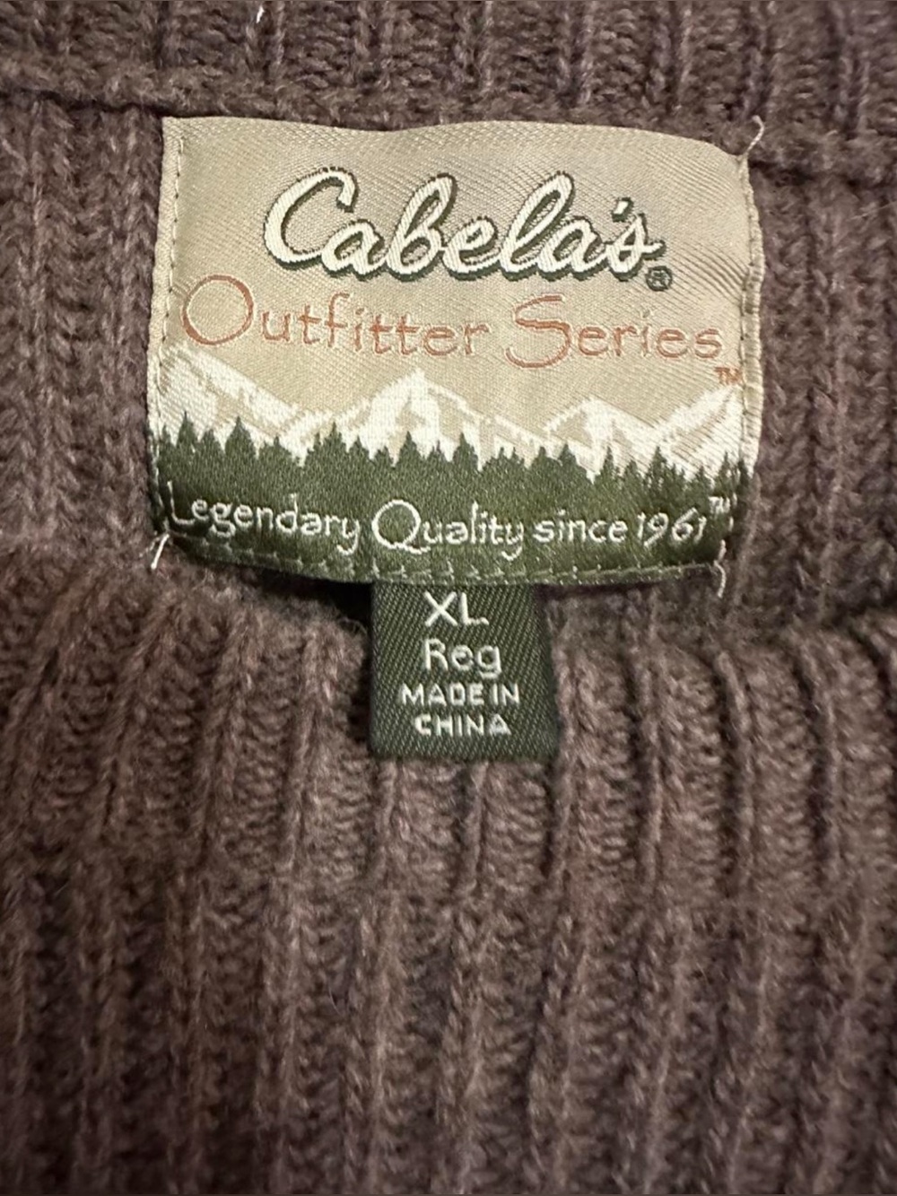 Cabela's Outfitter Series 100% Lambswool Commando Ribbed Sweater Suede PatchesXL